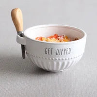 Get dipped bowl and spreader