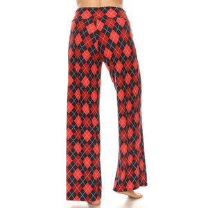 Buttery Soft Print Pajama Pants with Drawstring: plaid