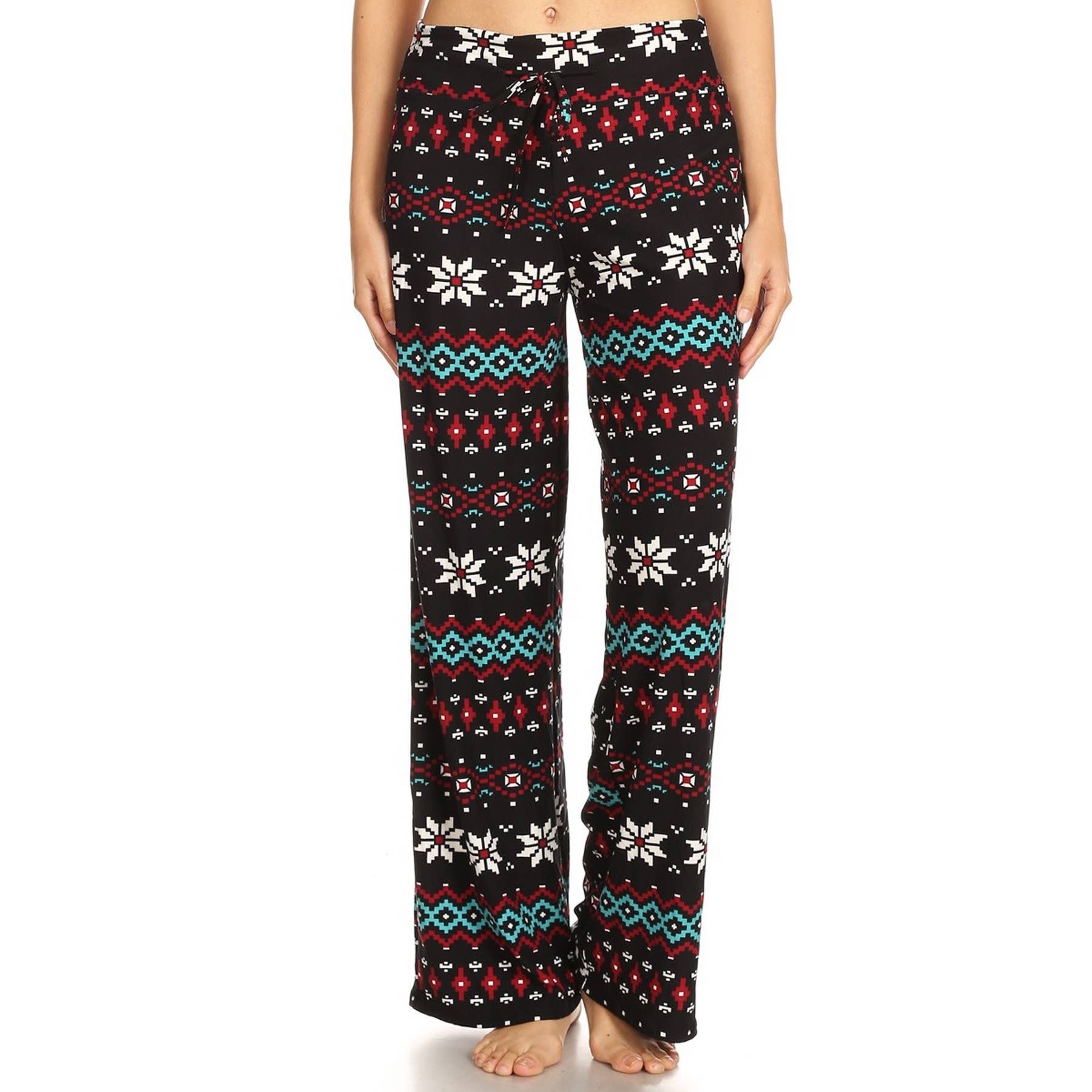 Buttery Soft Print Pajama Pants with Drawstring: MULTI