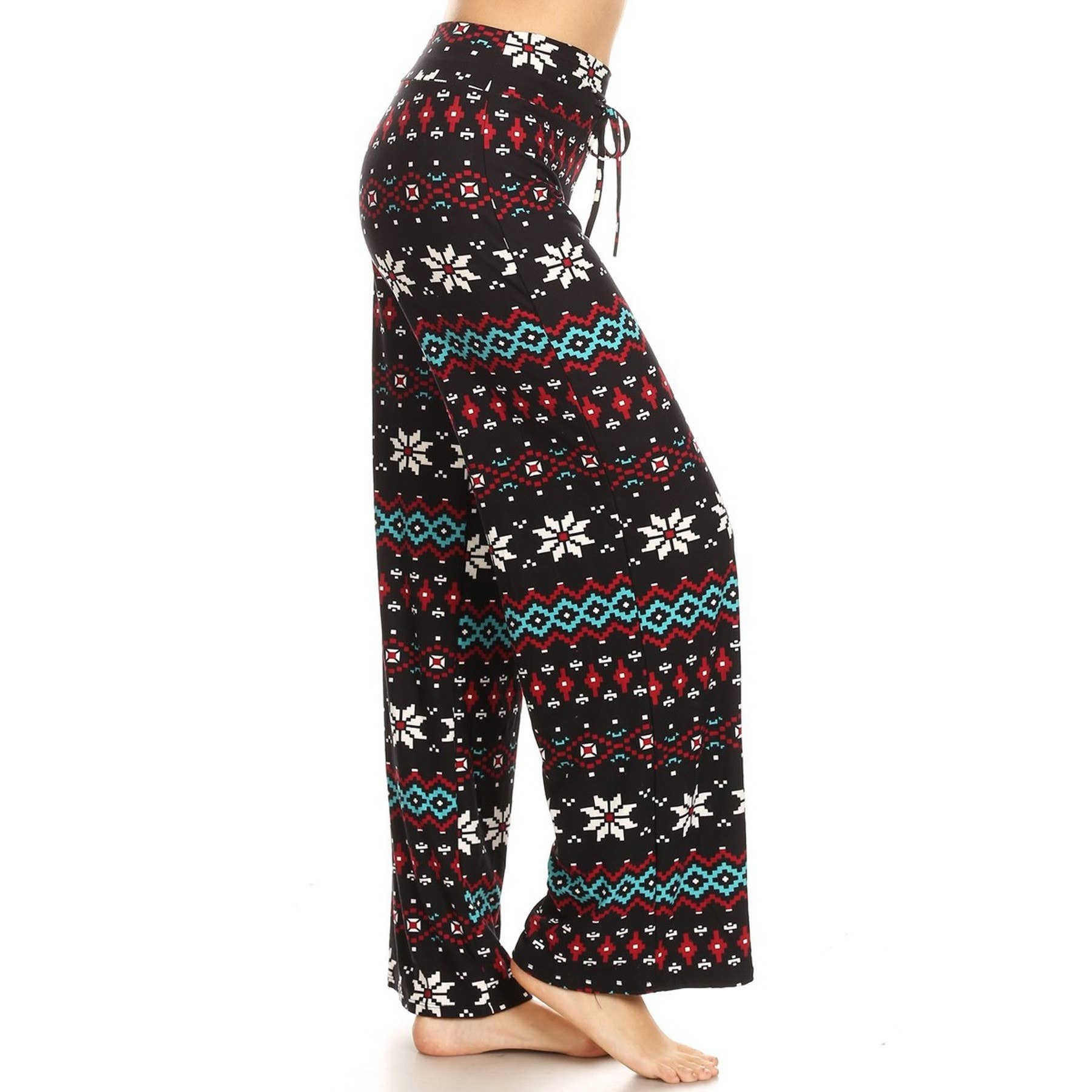 Buttery Soft Print Pajama Pants with Drawstring: MULTI