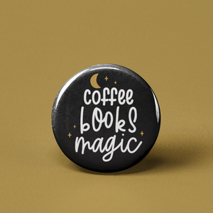 Coffee Book Magic Pinback Button