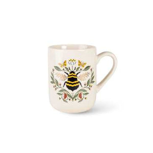 12oz floral bee mug