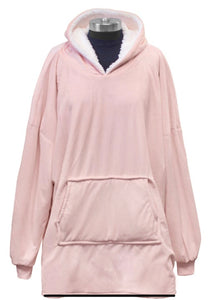 Pink sherpa oversized hoodie