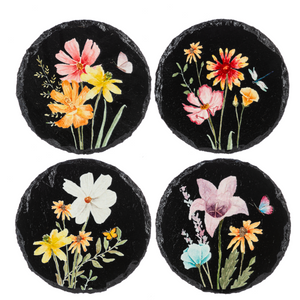 Floral meadow coaster set of 4
