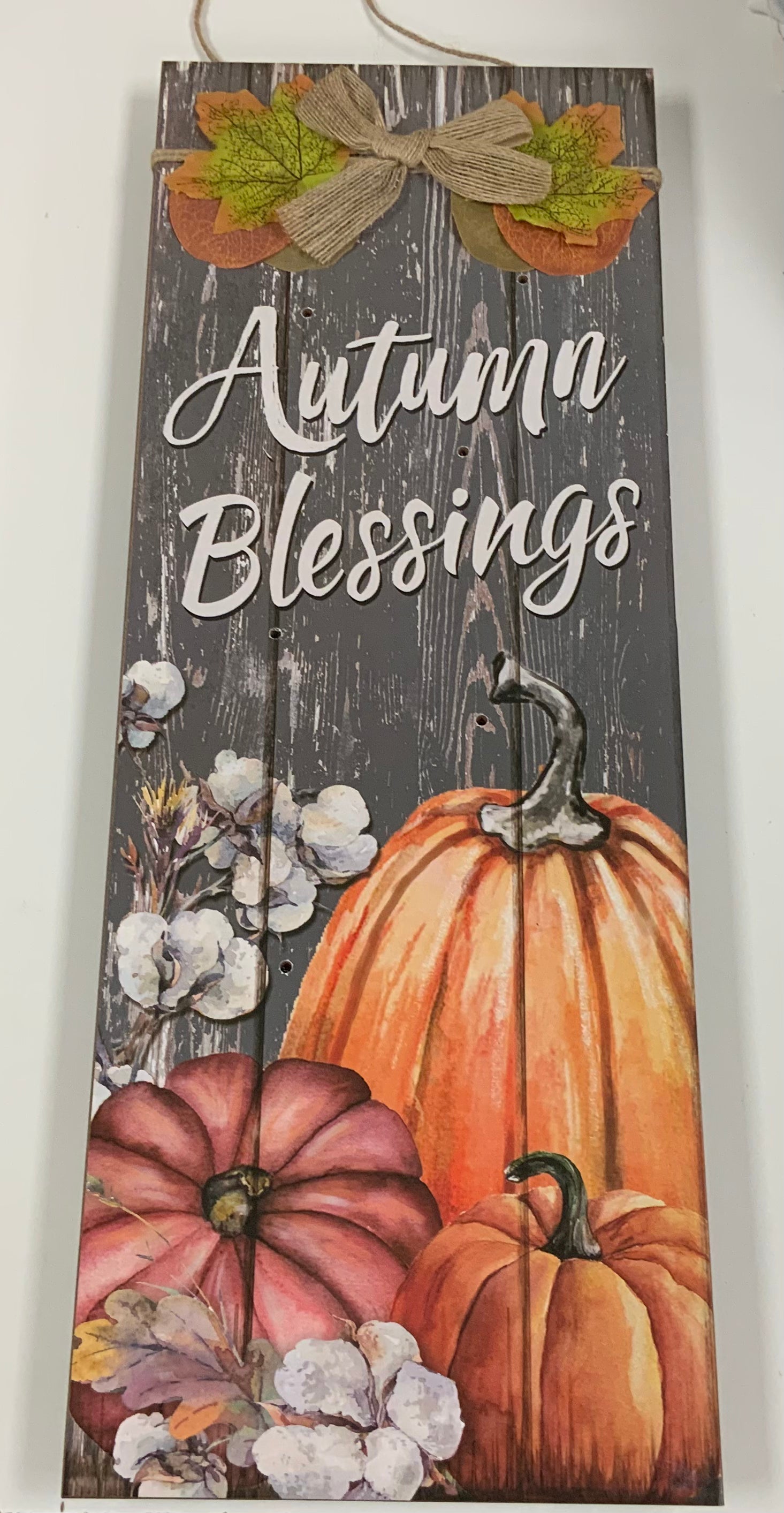 Hanging light up fall signs