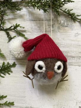 Wool owl ornament
