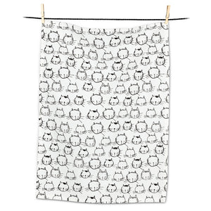 Cat Faces Tea Towel