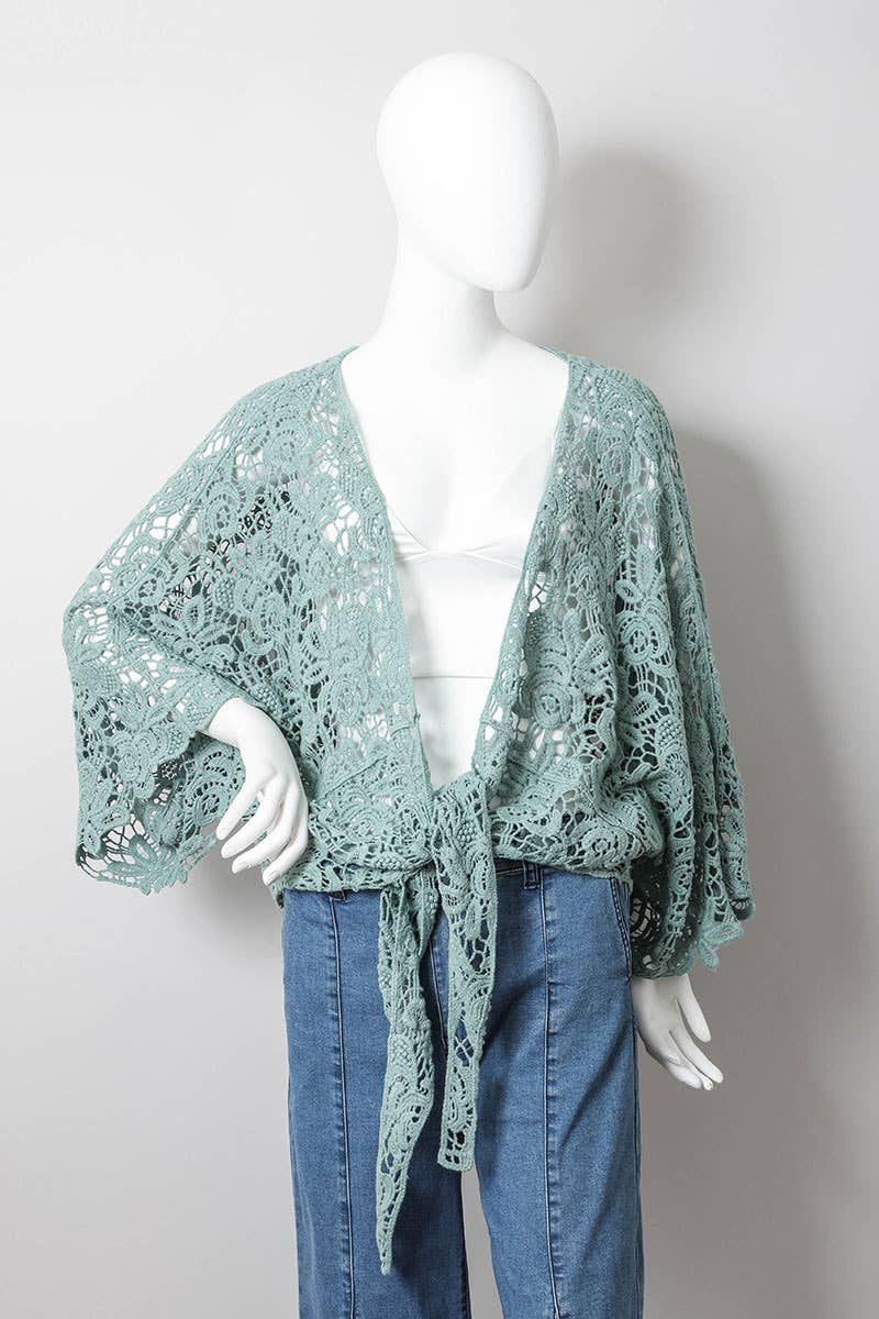Crochet Floral Petal Kimono Wrap