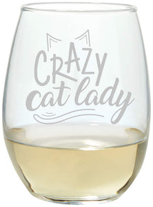 Cat Lady Wine Glass