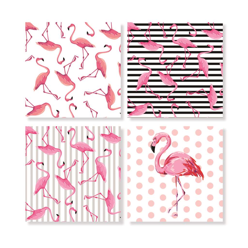 Flamingo Coasters set of 4