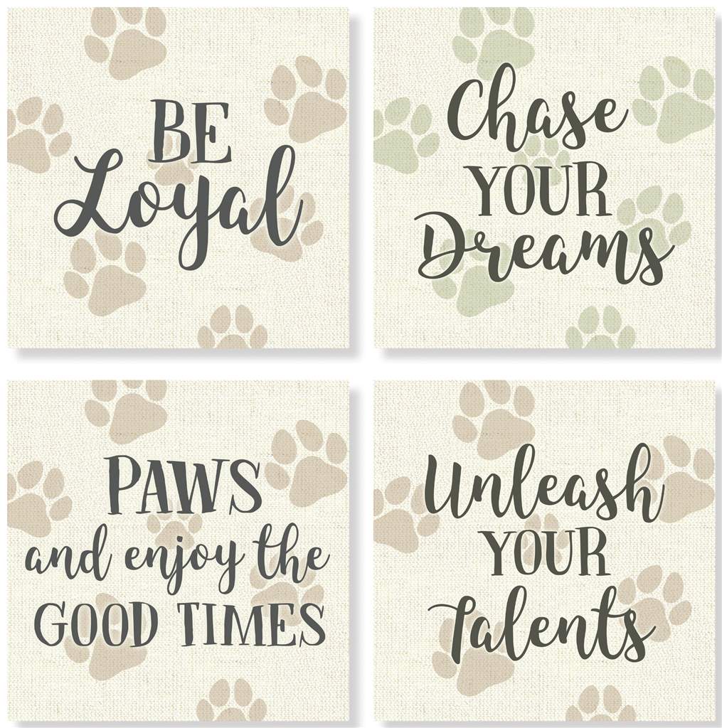 Dog Paw Print Coaster set