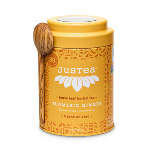 Turmeric Ginger Tin & Spoon - Organic, Fair-Trade Herbal Tea