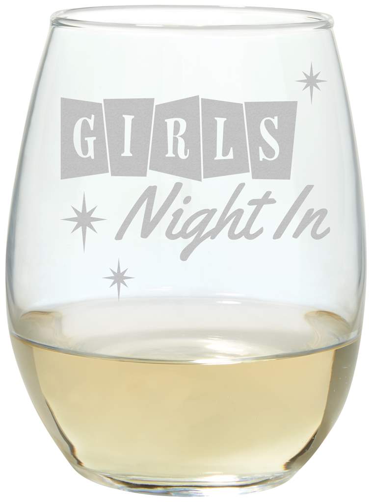 Girls night in - stemless wine glass