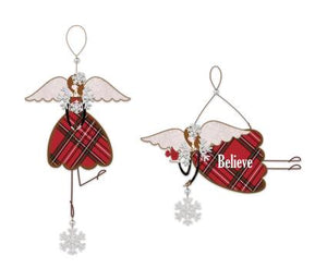 Plaid angle ornament