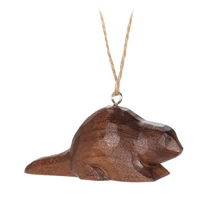 Carved beaver ornament