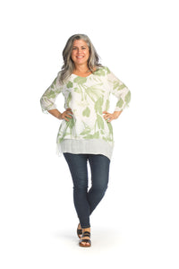 Floral crinkle layered blouse Final Sale