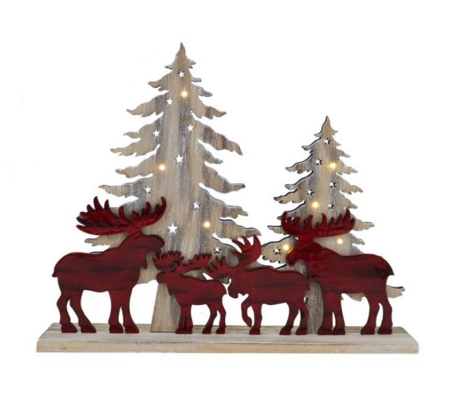 Tree with Moose Decoration