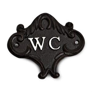 Cast iron WC sign