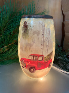Red Truck Light Up Vase