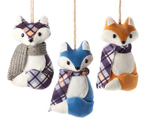 Plush fox ornaments