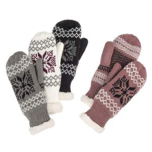 Snowflake mittens with lining