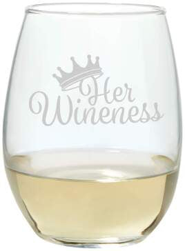 Her Wineness- stemless wine glass