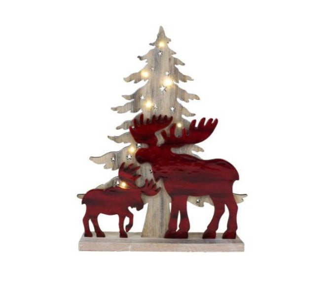 Tree with Moose Decoration