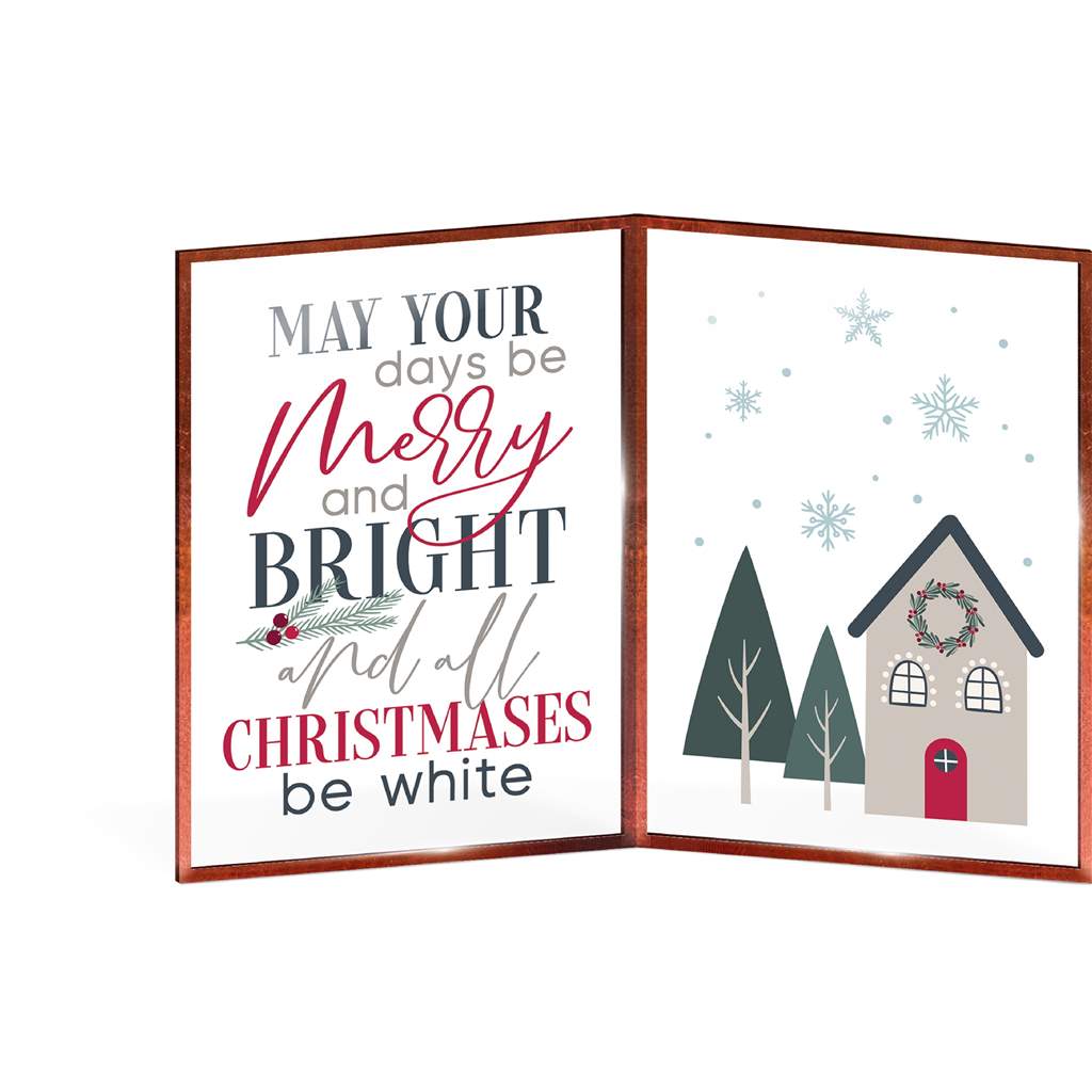 Glass Card Merry & Bright