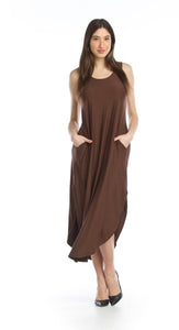 Brown stretchy maxi dress