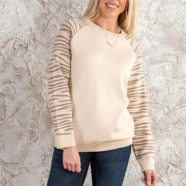 Sweaters with animal print sleeves final sale