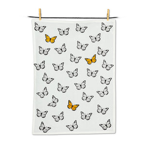 Stitched monarch tea towel