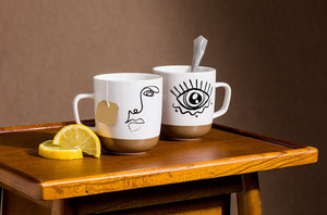 Line drawing mugs