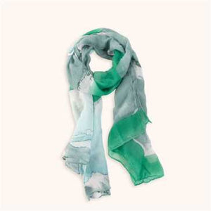 Watercolour green scarf