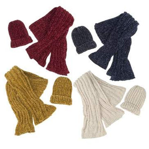 Chenille hat and scarf set