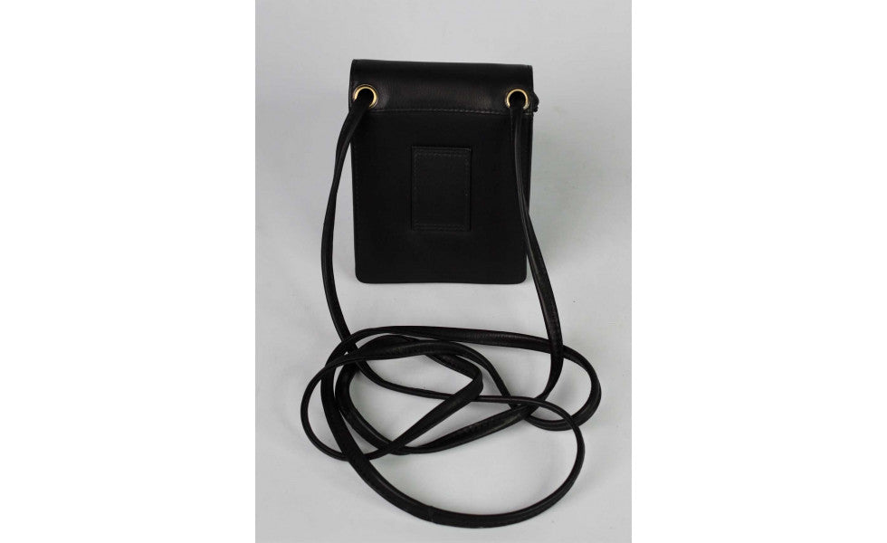 Leather crossbody string wallet