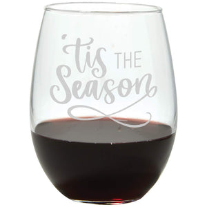 Stemless Wine Glass-'Tis The Season
