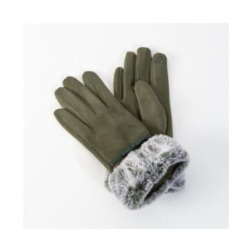 Fur cuffed gloves