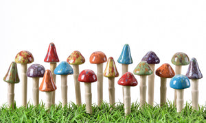 Ceramic mushroom garden decor
