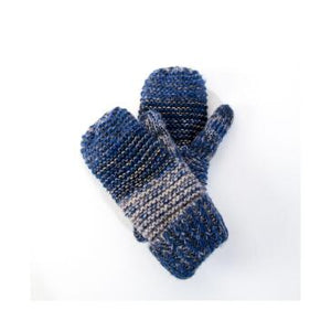 Striped knitted mits
