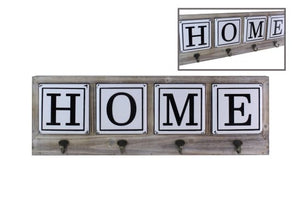 Home sign with hooks
