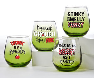 Grouchy wine glass set sale